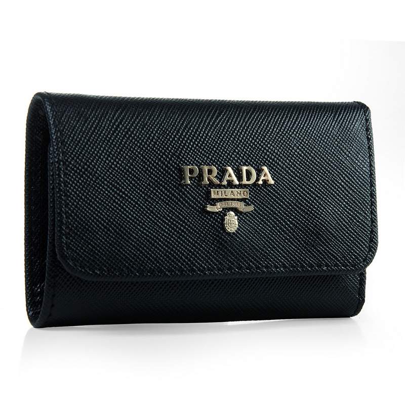 Knockoff Prada Real Leather Wallet 1139 black - Click Image to Close